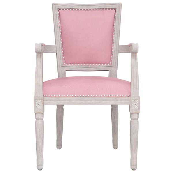 vidaXL J&iacute;deln&iacute; židle růžov&aacute; samet