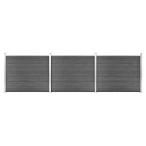 vidaXL Set plotov&eacute;ho d&iacute;lce WPC 526 x 146 cm čern&yacute;