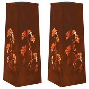 vidaXL Sol&aacute;rn&iacute; LED Cestovn&iacute; Světlo 2 pcs Cortenov&aacute; ocel Cortenov&aacute; ocel