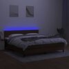 vidaXL Box spring postel s matrac&iacute; a LED tmavě hněd&aacute; 160x200 cm textil