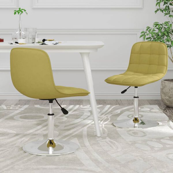 vidaXL Otočn&eacute; j&iacute;deln&iacute; židle 2 ks zelen&eacute; textil