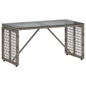 vidaXL Venkovn&iacute; stůl &Scaron;ed&aacute; a čern&aacute; 80 x 40 x 40 cm PE ratan a sklo