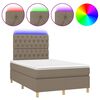 vidaXL Box spring postel s matrac&iacute; a LED taupe 120 x 200 cm textil