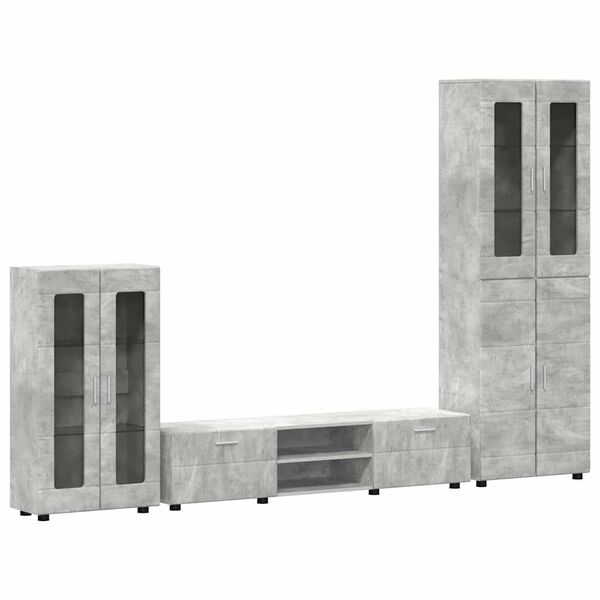 vidaXL Sestava TV skř&iacute;něk FLORIN Betonově &scaron;ed&aacute; kompozitn&iacute; dřevo