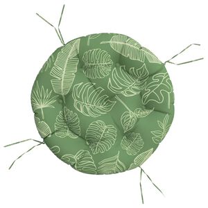 vidaXL Kulat&yacute; sed&aacute;k vzor list&iacute; &Oslash; 60 x 11 cm oxfordsk&aacute; tkanina