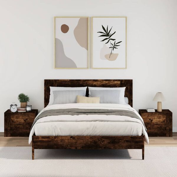 vidaXL N&aacute;stěnn&eacute; nočn&iacute; stolky 2 ks hněd&yacute; dub 45 x 30 x 35 cm