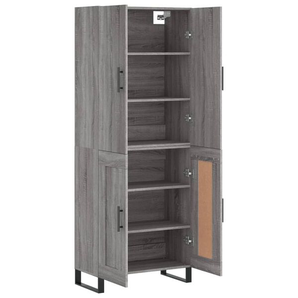 vidaXL Skř&iacute;ň highboard &scaron;ed&aacute; sonoma 69,5 x 34 x 180 cm kompozitn&iacute; dřevo