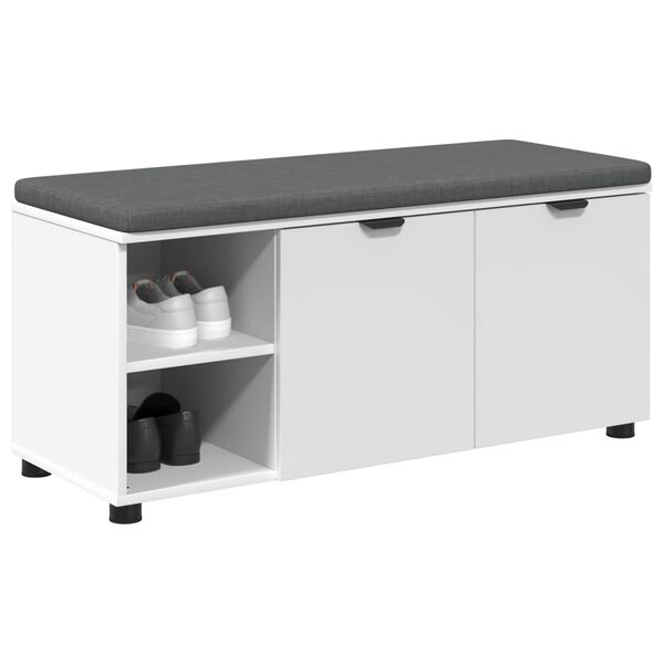 vidaXL Chodbičkov&aacute; lavice s pol&scaron;t&aacute;řem B&iacute;l&aacute; 100 x 38 x 46 cm