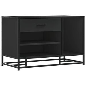 vidaXL Lavice s botn&iacute;kem čern&aacute; 80x40x53,5 cm kompozitn&iacute; dřevo a kovu