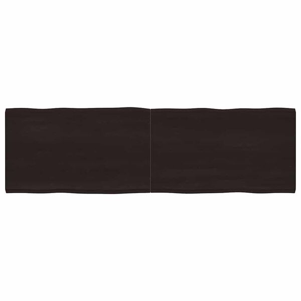 vidaXL Stolní deska tmavě hnědá 200x60x(2-6)cm ošetřený dub živá hrana