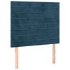 vidaXL Čelo postele tmavě modr&eacute; 90x5x118/128 cm sametov&eacute;