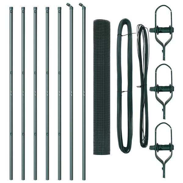 vidaXL Plotov&yacute; sloupek. Zelen&aacute; 10 x 1,2 m (16 x 16 mm s&iacute;ť) Ocel a PVC