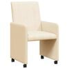 vidaXL Jídelní židle na kolečkách s koly 2 pcs Krémová 57 x 66 x 94 cm