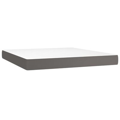vidaXL Box spring postel s matrací šedá 160x200 cm umělá kůže