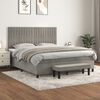 vidaXL Box spring postel s matrac&iacute; světle &scaron;ed&aacute; 160x200 cm samet