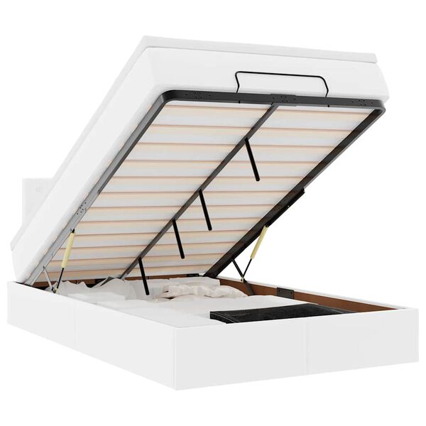 vidaXL Osmanský postel s matracemi&LED čistě bílý 120x190cm umělá kůže