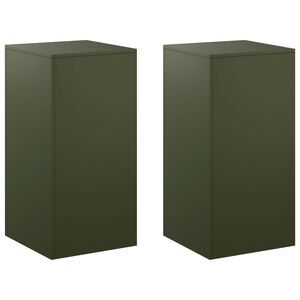 vidaXL Stojan na rostliny 2 pcs Olivově zelen&aacute; 40 x 40 x 80 cm Ocel