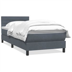 vidaXL Box spring postel s matrac&iacute; tmavě &scaron;ed&aacute; 80x220 cm samet