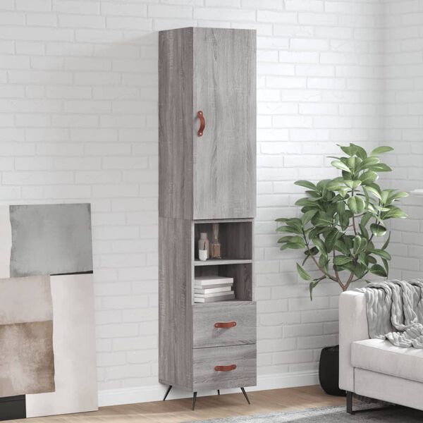 vidaXL Skř&iacute;ň highboard &scaron;ed&aacute; sonoma 34,5 x 34 x 180 cm kompozitn&iacute; dřevo