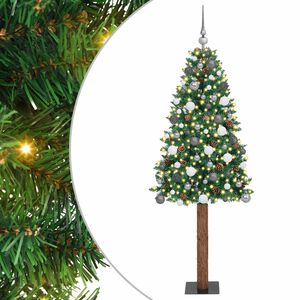 vidaXL &Uacute;zk&yacute; v&aacute;nočn&iacute; stromeček s 300 LED diodami Zelen&aacute; 210 cm