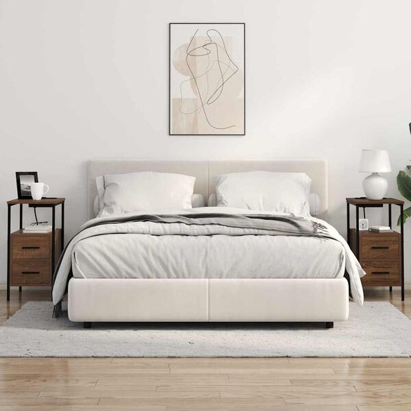 vidaXL Nočn&iacute; skř&iacute;ňka Hněd&yacute; dub 30 x 48 x 61 cm kompozitn&iacute; dřevo