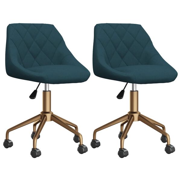 vidaXL Otočn&eacute; j&iacute;deln&iacute; židle 2 ks modr&eacute; samet