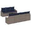 vidaXL Set pohovek s pol&scaron;t&aacute;řem 8 pcs &Scaron;ed&aacute; a n&aacute;mořnick&aacute; polyratan