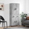 vidaXL Skř&iacute;ň highboard betonově &scaron;ed&aacute; 69,5x34x180 cm kompozitn&iacute; dřevo