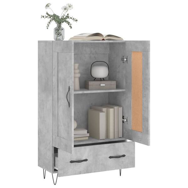 vidaXL Skř&iacute;ň highboard betonově &scaron;ed&aacute; 69,5x31x115 cm kompozitn&iacute; dřevo