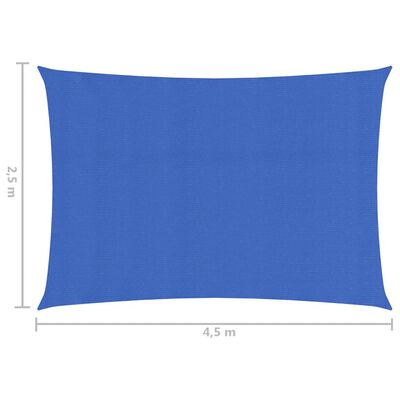 vidaXL Stínící plachta 160 g/m² modrá 2,5 x 4,5 m HDPE