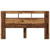 vidaXL Čelo postele s LED old wood 180x18,5x103,5 cm kompozitn&iacute; dřevo