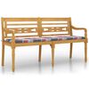 vidaXL Lavice Batavia červen&aacute; kostkovan&aacute; podu&scaron;ka 150 cm masivn&iacute; teak