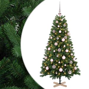 vidaXL Uměl&yacute; v&aacute;nočn&iacute; stromek s v&aacute;nočn&iacute;mi koulemi 120 cm 150 LED