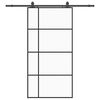 vidaXL Posuvn&eacute; dveře se sadou kov&aacute;n&iacute; čern&eacute; 102,5x205 cm ESG Glass