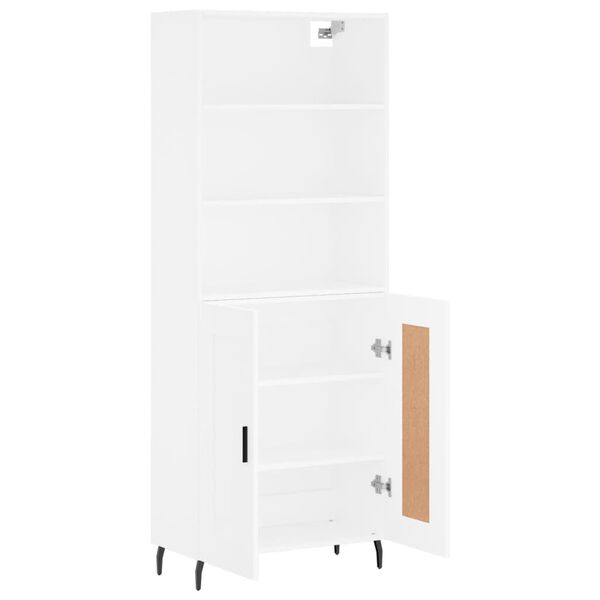 vidaXL Skř&iacute;ň highboard b&iacute;l&aacute; 69,5 x 34 x 180 cm kompozitn&iacute; dřevo