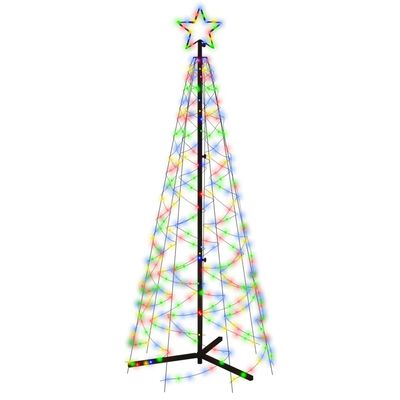 vidaXL Vánoční stromek kužel 200 vícebarevných LED diod 70 x 180 cm