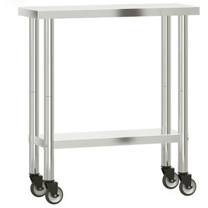 vidaXL Kuchyňsk&yacute; pracovn&iacute; stůl s kolečky 82,5x30x85 cm nerezov&aacute; ocel