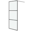 vidaXL Sprchov&aacute; z&aacute;stěna walk-in čern&aacute; 80 x 195 cm ml&eacute;čn&eacute; ESG sklo