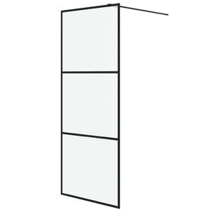 vidaXL Sprchov&aacute; z&aacute;stěna walk-in čern&aacute; 80 x 195 cm ml&eacute;čn&eacute; ESG sklo