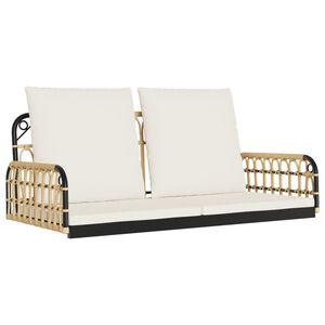 vidaXL Houpac&iacute; lavice s podu&scaron;kami 105 x 58 x 38 cm polyratan a ocel