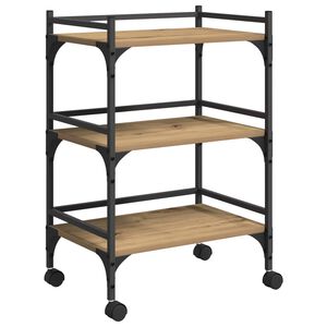 vidaXL Kuchyňsk&yacute; voz&iacute;k Artisanov&yacute; dub 50 x 35 x 75.5 cm