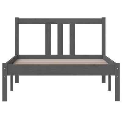 vidaXL Rám postele šedý masivní borovice 90 x 190 cm Single