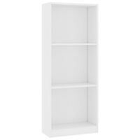 vidaXL 3patrová knihovna bílá 40 x 24 x 109 cm kompozitní dřevo