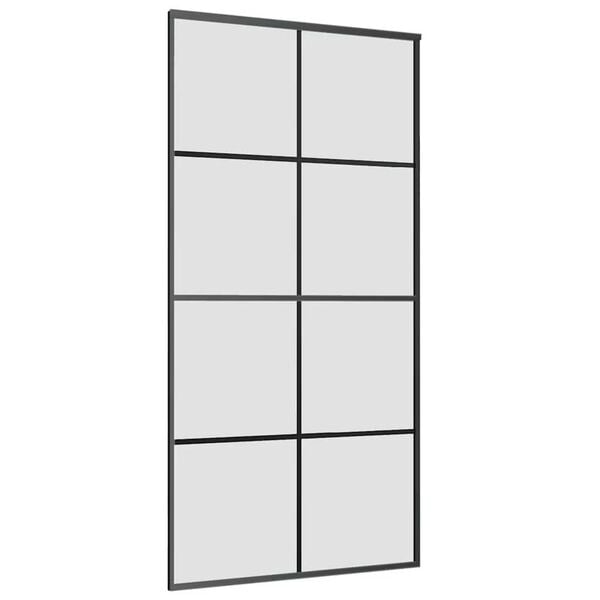 vidaXL Posuvn&eacute; dveře s kov&aacute;n&iacute;m 102,5 x 205 cm ESG sklo a hlin&iacute;k
