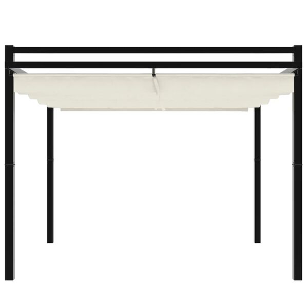 vidaXL Zahradní altán se zatahovací střechou krémový 3 x 3 hliník