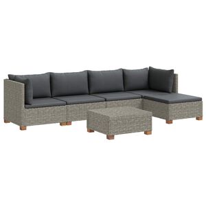 vidaXL 6 ks Ratanov&aacute; lounge souprava s pol&scaron;t&aacute;ři GENDT Př&iacute;rodn&iacute; ratan