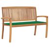 vidaXL Stohovateln&aacute; zahradn&iacute; lavice s podu&scaron;kou 128,5 cm masivn&iacute; teak
