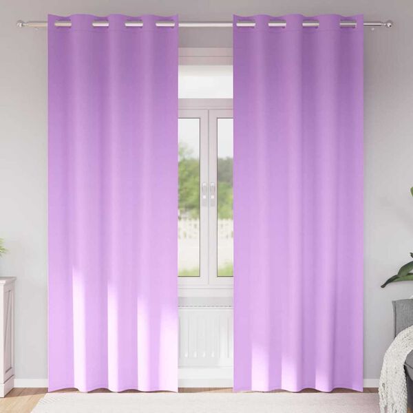 vidaXL Z&aacute;věsy na zatemněn&iacute; s kroužky 2 pcs Fialov&aacute; 260 x 140 cm