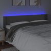 vidaXL Čelo postele s LED &scaron;ed&eacute; 163 x 16 x 78/88 cm uměl&aacute; kůže