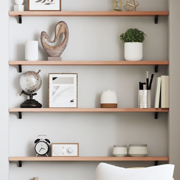 vidaXL N&aacute;stěnn&aacute; police světle hněd&aacute; 100x10x2 cm o&scaron;etřen&yacute; masivn&iacute; dub